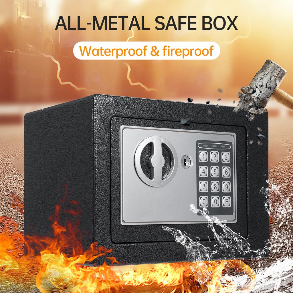 Home Safes Fireproof Waterproof Box + Document Bag with Keypad and 2pcs Spare Key Digital Home