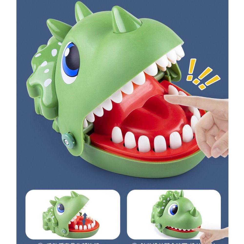Triceratops Shape Dinosaur Bite Fingers Toy Safe Hand-biting Dinosaur  Birthday Gift