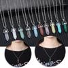 Point Pendulum Chakra Stone Pendant Natural Crystal Necklace Quartz Chain Jewelry Accessories