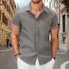 Men's Slim Fit Pure Cotton Casual Short Sleeved Shirt