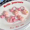 Cute Cartoon Pink Pig Keychain With Bell Pendant Little Pig Model Key Ring Jewelry Gift Decoration Accessories Children Gifts