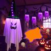 2 Packs Halloween Ghost Lights Outdoor Spooky Hanging Witch Hat Ghost Battery Operated Halloween Lamp for Yard Porch