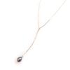[C9388] - Gray 'Biwa' Silver Necklace