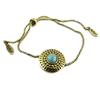 Les Trésors De Lily [P8157] - Designer 'Boho' Turquoise Gold Bracelet - 18 Mm