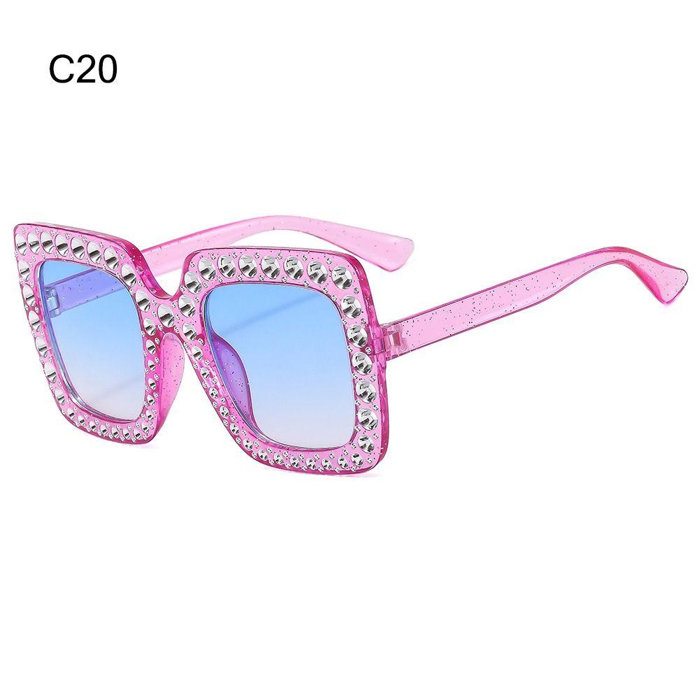 Crystal Oversized Sunglasses for Women Rhinestone Square Diamond Sun Glasses Retro Big Frame Sparkling Glasses