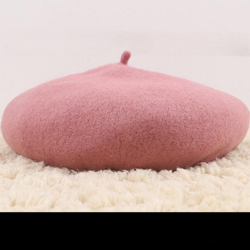 New Women's Korean Style Fashionable Spring Autumn Yarns Beret Hat Solid Color Thickened Warm Vintage Artistic Hats
