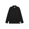 Solid Color Pocket Spliced Pointed Collar Long Sleeve Shirt Men Shirts Black A2NHT-001