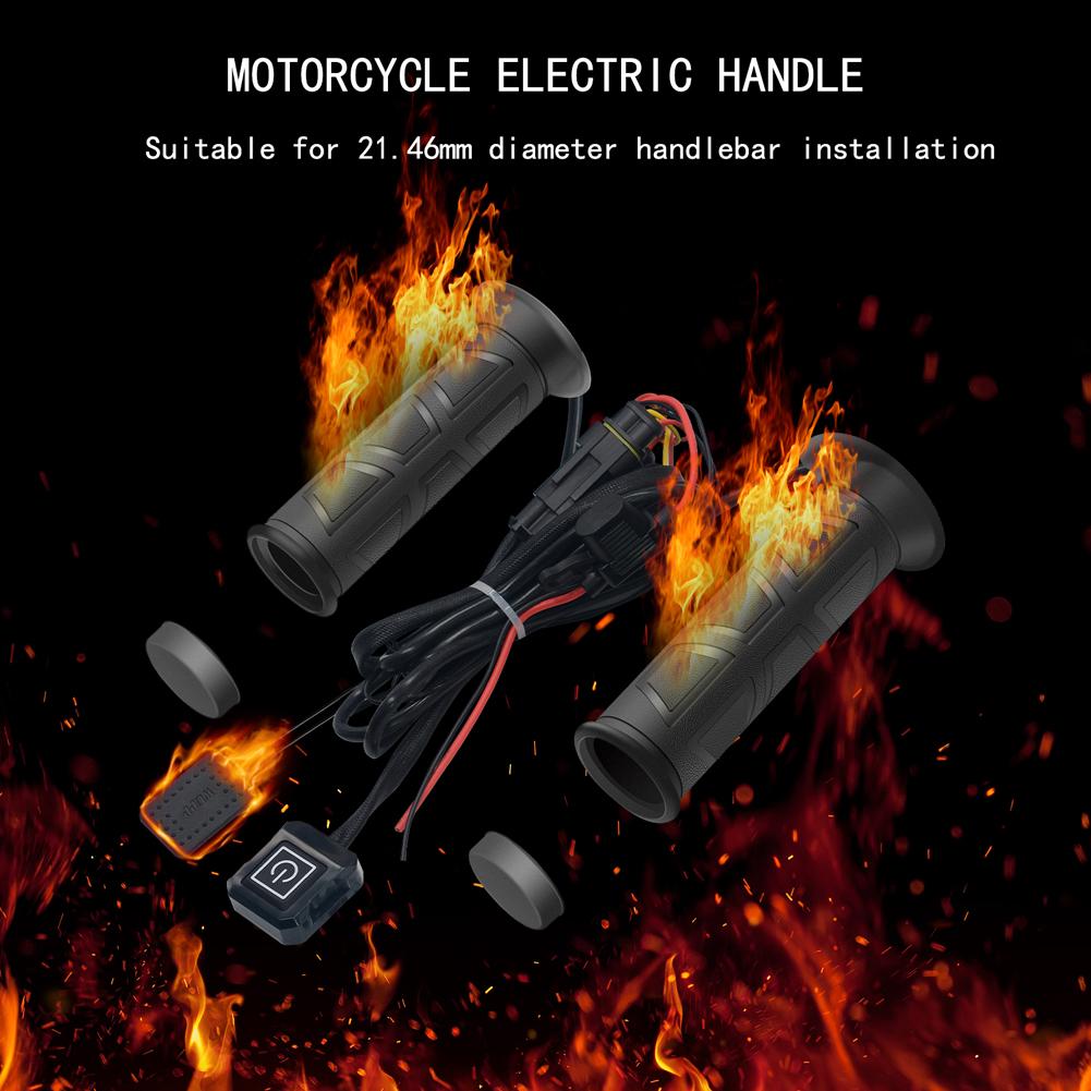 Motorcycle Hand Heated Grips Adjustable Universal 3 Gears Heated Motorbike Electric Molded Grips Scooter Moped Bar Hand Warmer