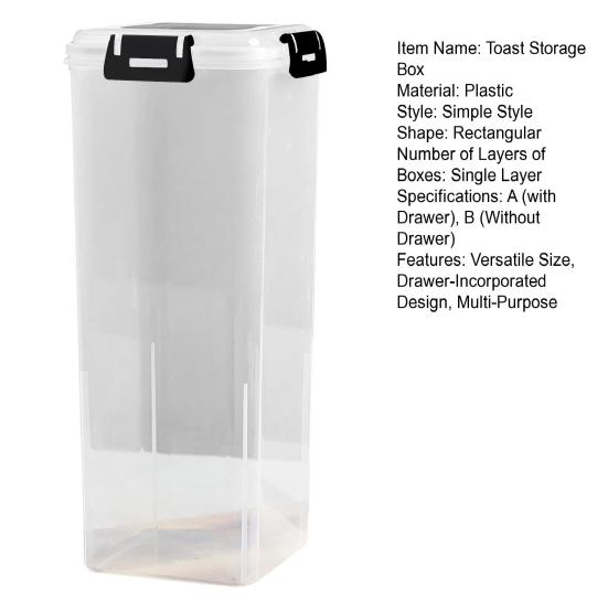 Airtight Bread Container Storage Box with Drawer Tray Transparent Lid Extend Shelf Life Bagel Kitchen Bread Organizer