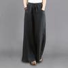Women's Wide Leg Pants Made of Hemp Material Elastic Waisted Casual Pants Loose Oversized Women's Pants Thin Straight Leg Pants Children's Summer