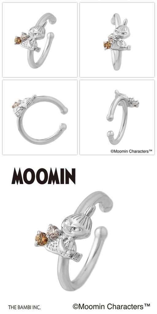 [Shinjuku Gin No Kura] Moomin Little My Ear Cuff (Single Ear) for Women, 925 Sterling Silver with Zirconia, Non-Pierced Earring, Official