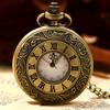 Roman Numerals Quartz Pocket Watch Men Women Hollow Vintage Watch with Chain Men Gifts