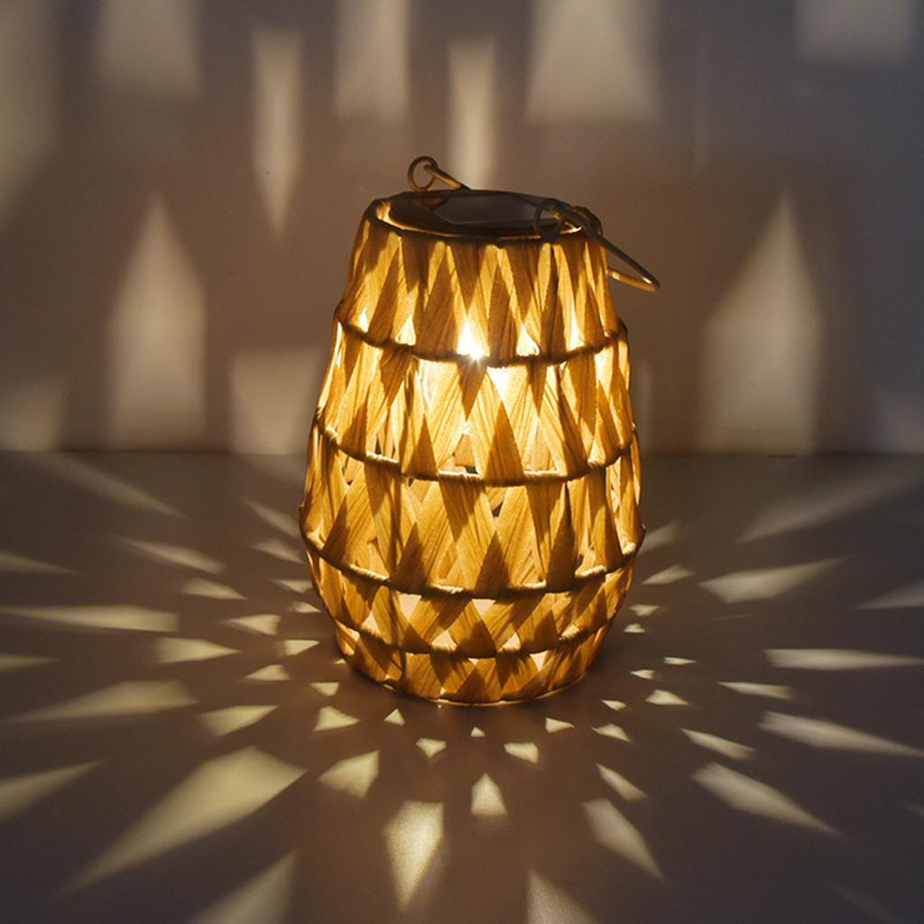LED Lamps Rattan Hand-Woven Lanterns Woven Lanterns Solar Outdoor Patio Lights
