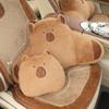1pc Cute Car Neck Pillow Cartoon Design Capybara Car Headrest Simple Cute Interior Accessories Creative Gift