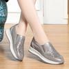 Women Mesh Breathable Fashion Round Toe Sneakers Wedges Shoes Daily Casual Slip-on Walking Female Thick Bottom Vulcanized Shoes