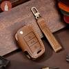 HALLMO Handmade Luxury Leather Car Key Case For Volkswagen Folding Keys