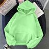 Women's Fashion Casual Solid Color Hooded Sweatshirt Loose Sports Tops Pullover