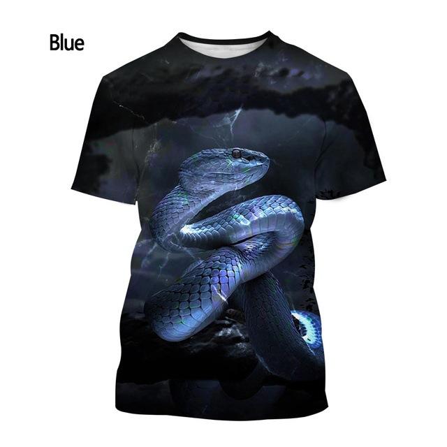 Cobra Series 3D Printed Men's Casual Short Sleeved T-shirt