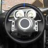 For Mini Coupe 2001-2006 Convertible 2004-2008 For Mini R50 R53 R60 Car Steering Wheel Cover Trim Black Leather with Blue Strip