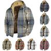 Men's Plaid Print Jacket Men's Spring And Autumn Casual Trend Zipper Hooded Jacket