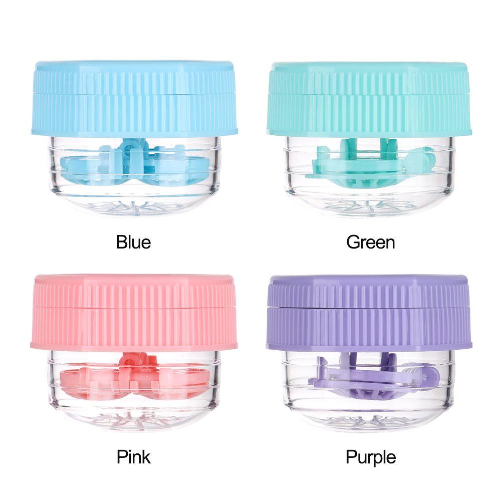 1PC Contact Lens Cleaner Case Portable Manually Rotatable Contact Lens Case Plastic Container Storage Holder Eyewear Accessories