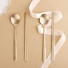 Obuja Bangjja Yugi Brass Spoon Cutlery Set for 2, Copper Color, 2p Spoons + 2p Chopsticks, Korean Popular Tableware