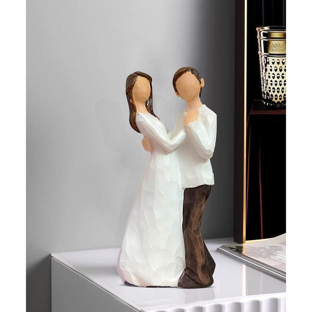 Romantic Couple Statue | Beautiful Resin Home Decor (Pack of 1, White and Brown Color)