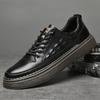 Men's Shoes New Spring and Summer Large Size Leather Shoes Men's Breathable Cowhide Soft Sole Fashion Sports Shoes Casual Men's Board Shoes