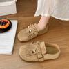 Birken Single Shoes Women's 2025 Early Autumn New Versatile Soft Sole Birken Round Head Fringed One Pedal Lazy Doudou Single Shoes