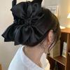Large Bow Hair Claw Clip New Trendy Solid Color Black Hair Shark Grab Clip Hair Style Tools  Accessories for Women Girl