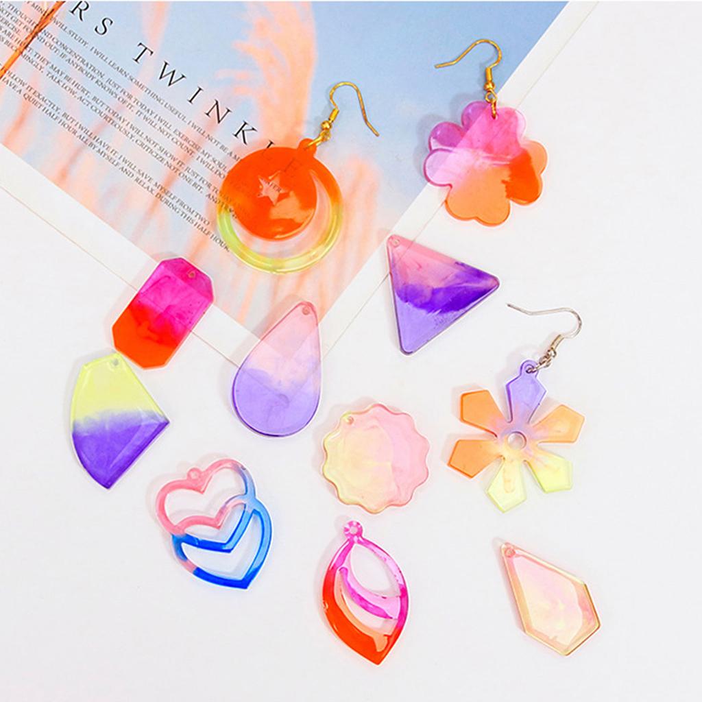 Geometric Earring Pendant Silicone Mold  Epoxy Resin Mould Handmade Jewelry Making Tool Necklace Keychain Craft