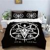 Пододеяльник Baphomet King Queen Size Pentagram с демонической головой сатанинского козла Комплект постельного белья для мальчиков и мужчин Horror House Одеяло Покрывало