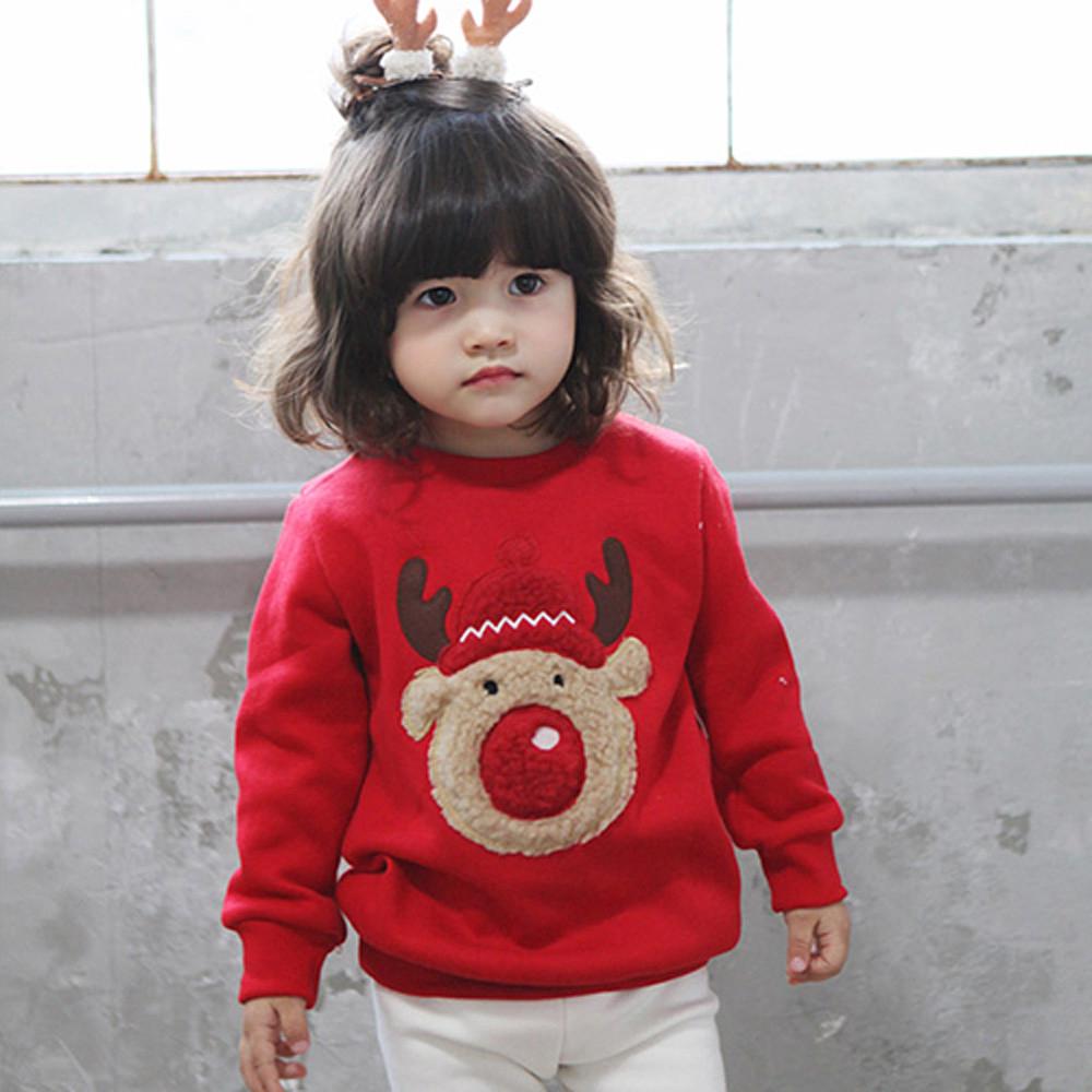 Toddler Baby Long Sleeve Print Christmas Deer Tops Sweatshirt