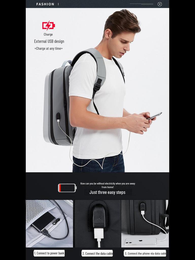 Men's Fashion Backpack, Women's High-End Travel Bag, Trendy E-Sports Laptop Bag, Business Waterproof School Bag