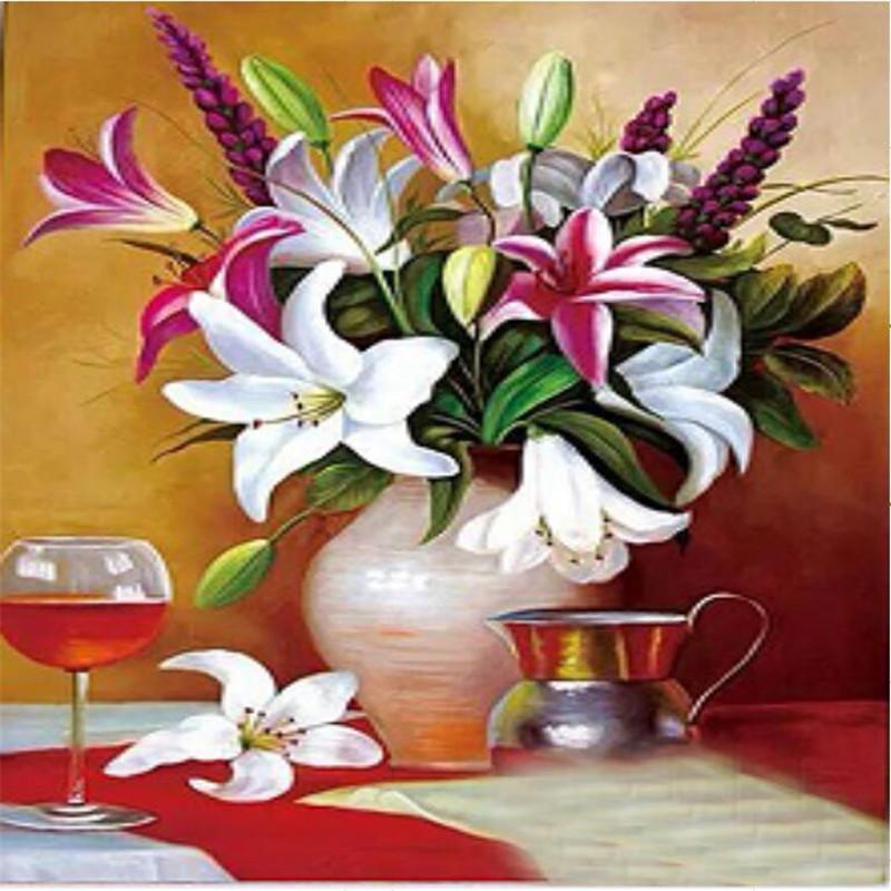 Full 5D Diy Diamond Painting Colorful Flowers Embroidery Cross Stitch Home Decor Handmade Gift