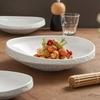 Salad Bowls, Ceramic Vegetable Bowls, Soup Bowls, Luxurious and High-end White Special-shaped Tableware.