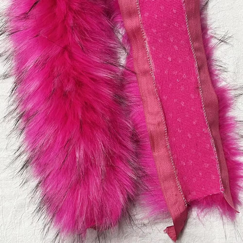 1M Fluffy Trim Imitation Raccoon Artificial Fur Stripe Decoration New Big Fur Collar