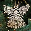 Wooden Angel Christmas Ornaments Rustic Angel Hanging Ornament with Hollow Design