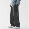 Men's Elastic Waist Light Jeans - Loose, Straight-Leg, Wide & Floor-Length Casual Pants
