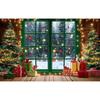 Christmas Winter Decoration Background Snow Window Forest Christmas Tree Photography Background 70.8*43.3 InchesPhoto Studio