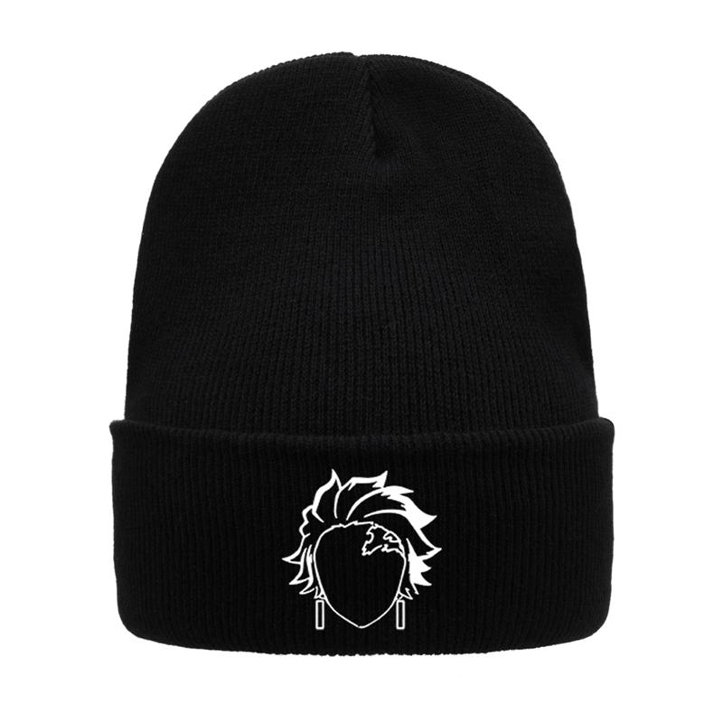 Knit Hat Demon Slayer Kimetsu No Yaiba Anime Winter Warm Beanie Caps Gonpachiro Kamanoko Unisex Women Casual Bonnet