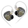 LINSOUL KZ Merga Translucent Black Shell 2DD Hybrid HiFi Earphones with Two High-Performance Dynamic Drivers, Interchangeable Cable Design,
