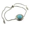 [P8159] - Designer Bracelet 'Boho' Turquoise Silver - 19x17 Mm