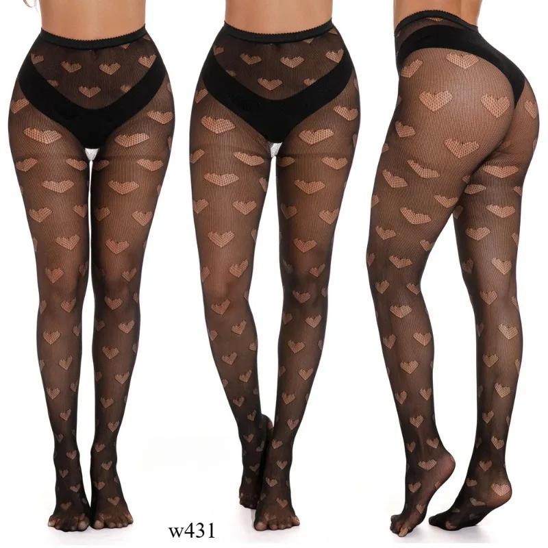 High Elasticity Jacquard Fishing Net  Sexy Silk Stockings Spider Web Silk Stockings White Moon Butterfly Jumpsuit Silk Stockings