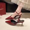 2025 New Summer Design High Heels Woman Pumps Buckle Strap Mules Slippers Sexy Pointed Toe Wedding Banquet Female Shoes