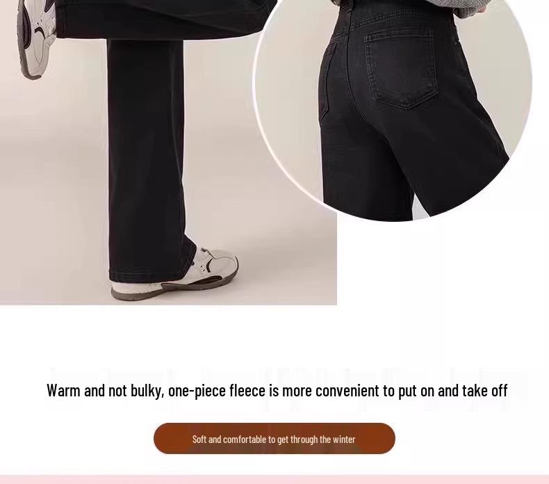 Women's Black High-Waist Slimming Straight-Leg Jeans for Spring and Autumn 2025