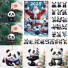 2025 Christmas Panda Advent Calendar Cartoon 2D Acrylic Panda Pendant Countdown Calendar Multifunctional Home Decorations