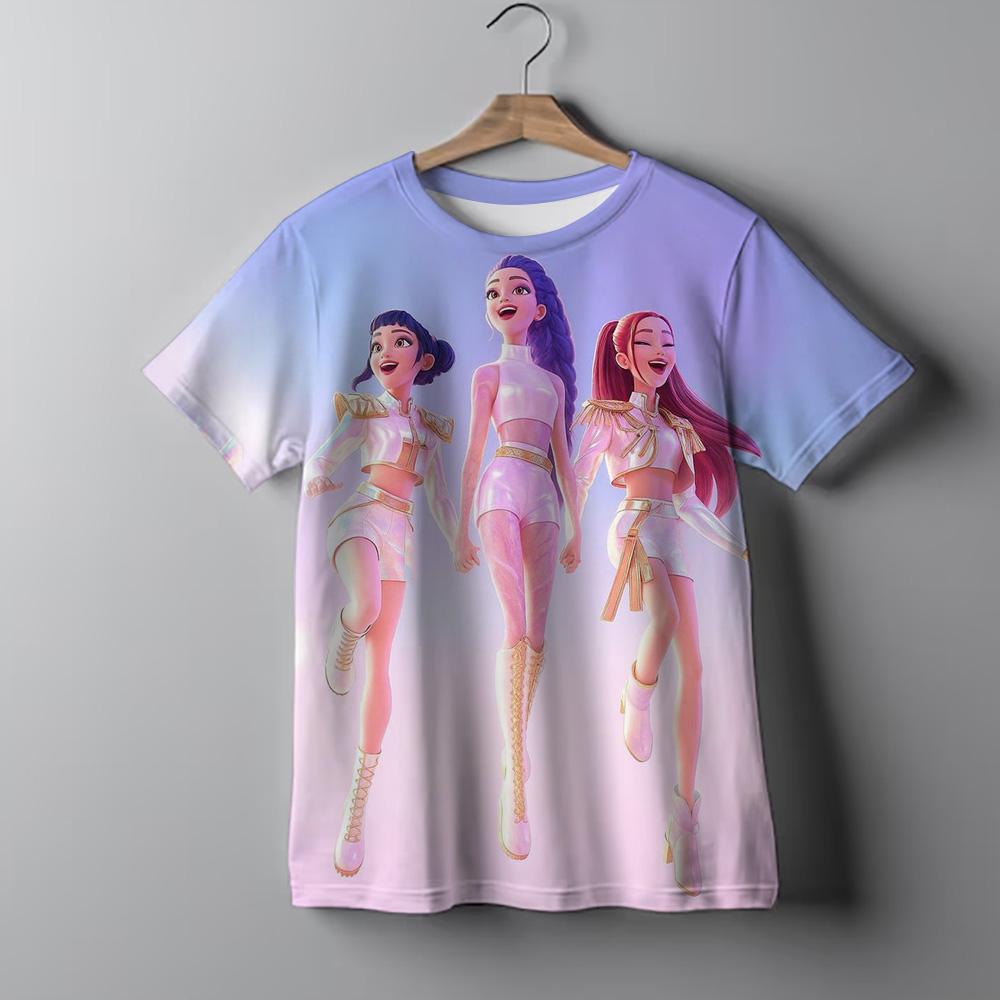 Children's Clothing KPop Demon Hunters Fans Gifts Kids Clothes Fashion Casual Tops 2025 Hot Movie Soft Cotton Baby Girls T Shirt