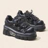 Retro Heightening Women's Autumn and Winter New Trendy Muffin Thick-soled Metal Casual Small Leather Shoes