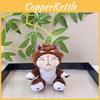 Cuddly Cartoon Lucifer Cat Plush Keychain Fun Gray Pink Brown Bag Pendant Charm